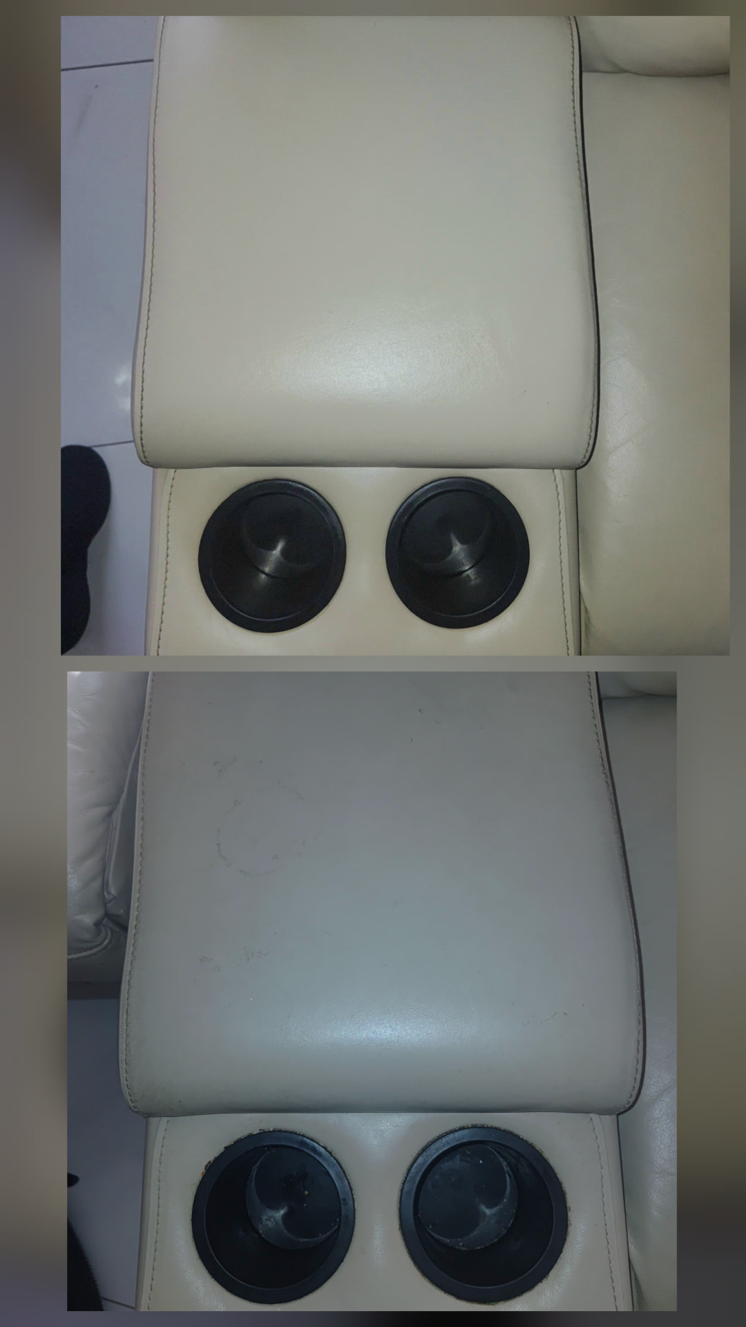 Leather recliner detail